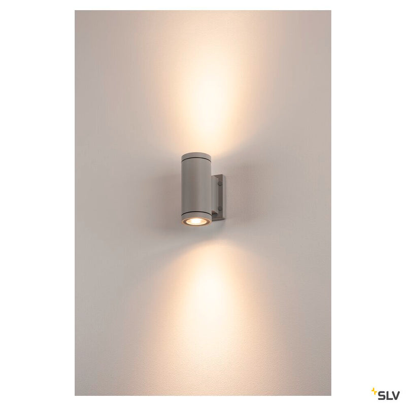 MYRA, outdoor wall light, QPAR51, IP55, up/down, silver-grey, max. 70W