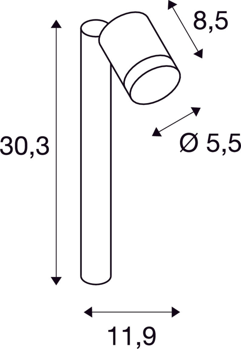 HELIA, outdoor floor stand, single-headed, LED, 3000K, IP55, anthracite, 8W, optional spike luminaire