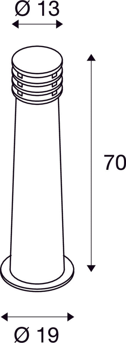 RUSTY 70, outdoor floor stand, LED, 3000K, round, rusted steel, Ø/H 19/70 cm