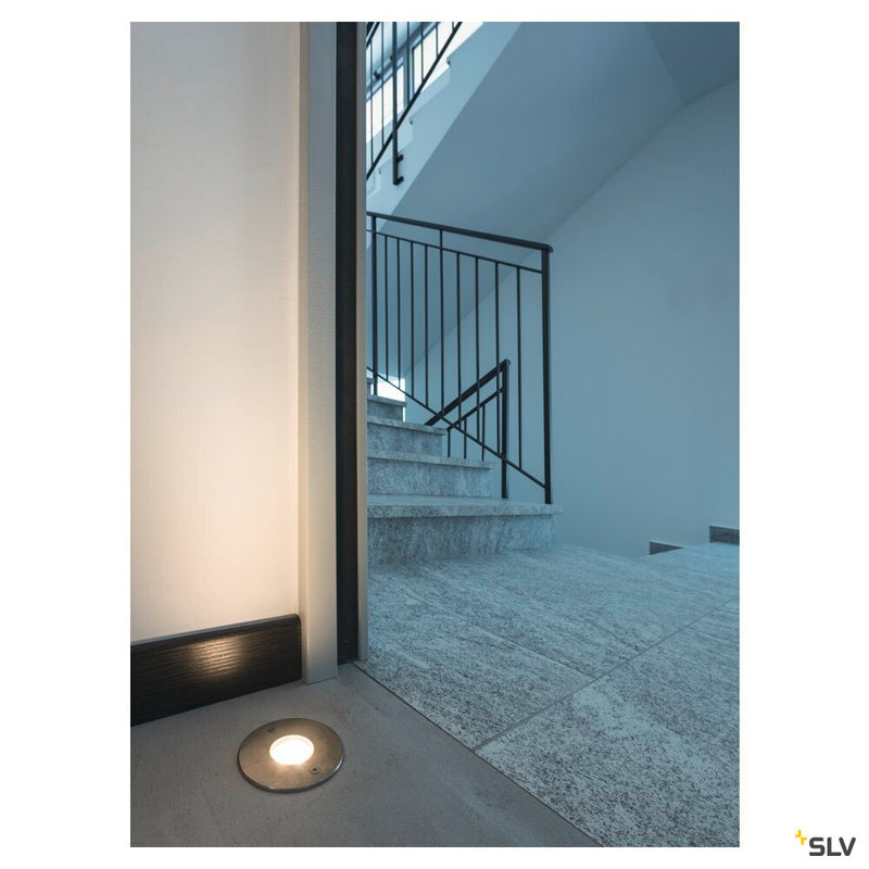 DASAR 920, LV, LED outdoor inground fitting, LED, 3000K, IP67, round, bezel brushed stainless steel, 12-25V, 6.5W