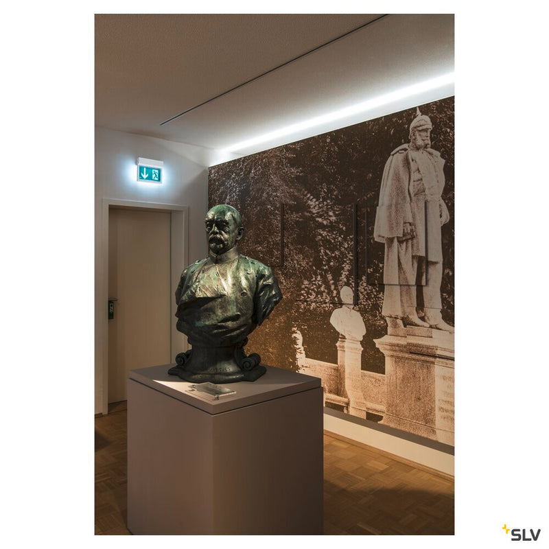 P-LIGHT 27, wall and ceiling light, emergency exit light, LED, 6000K, white, L/W/H 26.5/4.5/21 cm, 3,5W