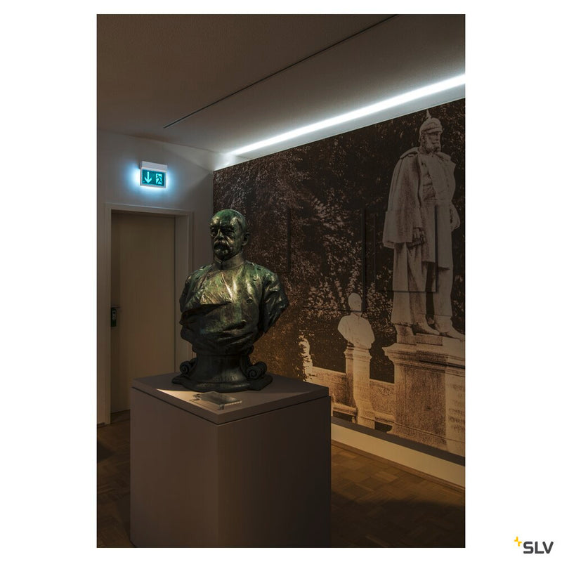 P-LIGHT 27, wall and ceiling light, emergency exit light, LED, 6000K, white, L/W/H 26.5/4.5/21 cm, 3,5W