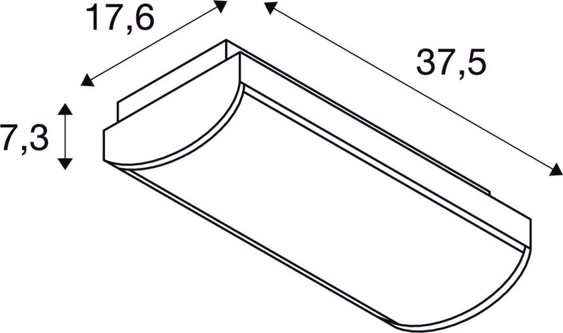 P-LIGHT, ceiling light, LED, 6000K, IP65, rectangular, white, 6,5W